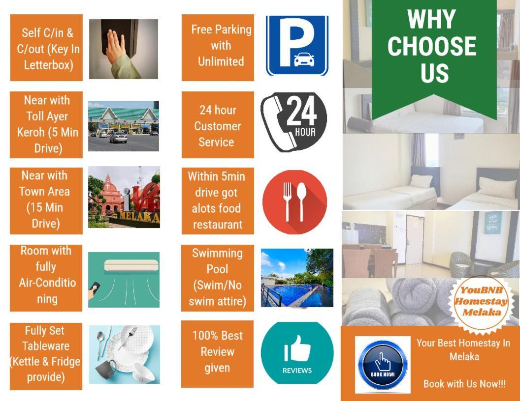 Melaka Top Largest Waterpark Resort - By Youbnb Homestay Melaka Eksteriør bilde